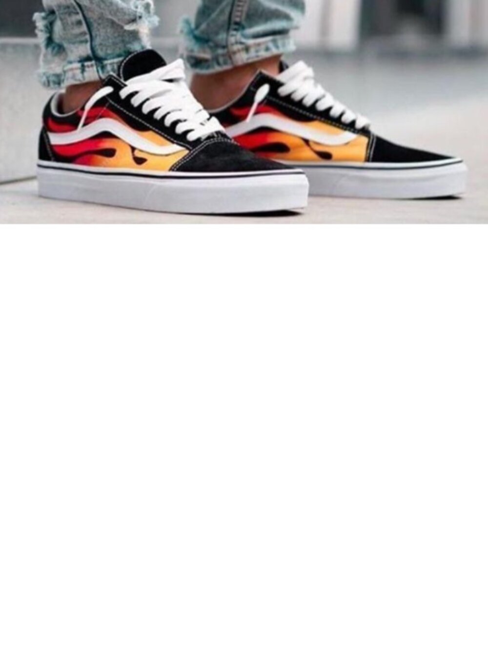 EUC VANS flames old skool (6.5M; 8W) lace up low KICKS